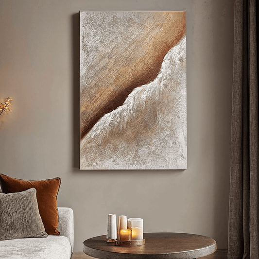 Sanctuary Neutral Textured Abstract Canvas Wall Art Accessories
