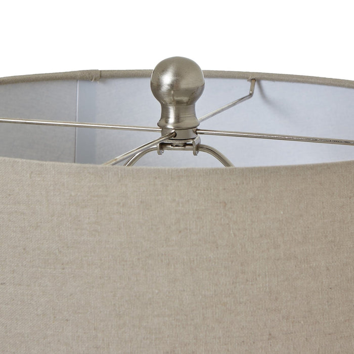 Sanderson Ceramic Beaded Tall Table Lamp with Linen Shade Lighting