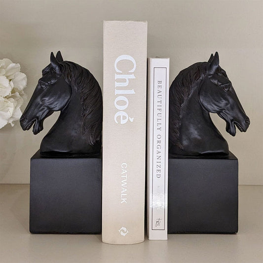 Serafina Black Horse Head Decorative Bookends Accessories