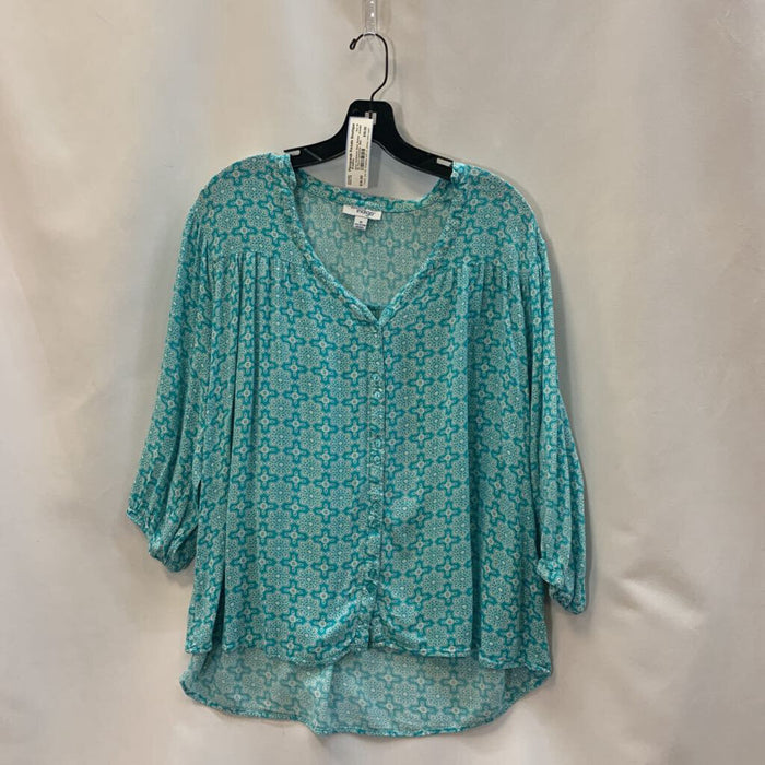 Shirt: Button Up Floral Geometric
