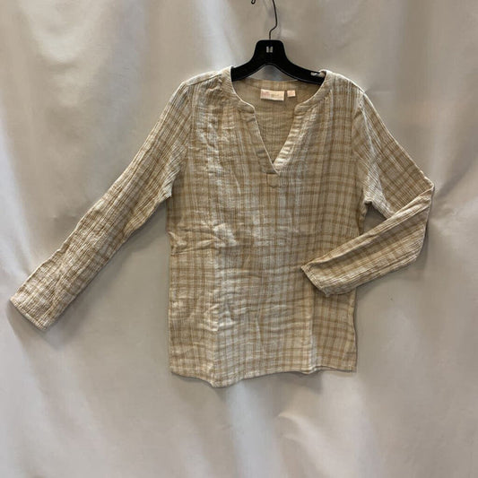 Shirt: Long Sleeve Plaid Cotton Popover