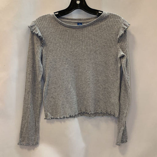 Shirt: Lurex Ruffle Shoulder Long Sleeve