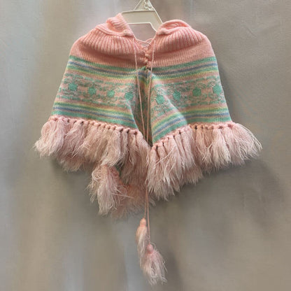 Shirt: Pastel Poncho Tassled Hood Sweater