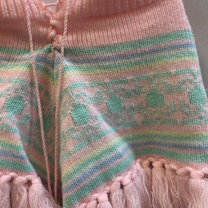 Shirt: Pastel Poncho Tassled Hood Sweater