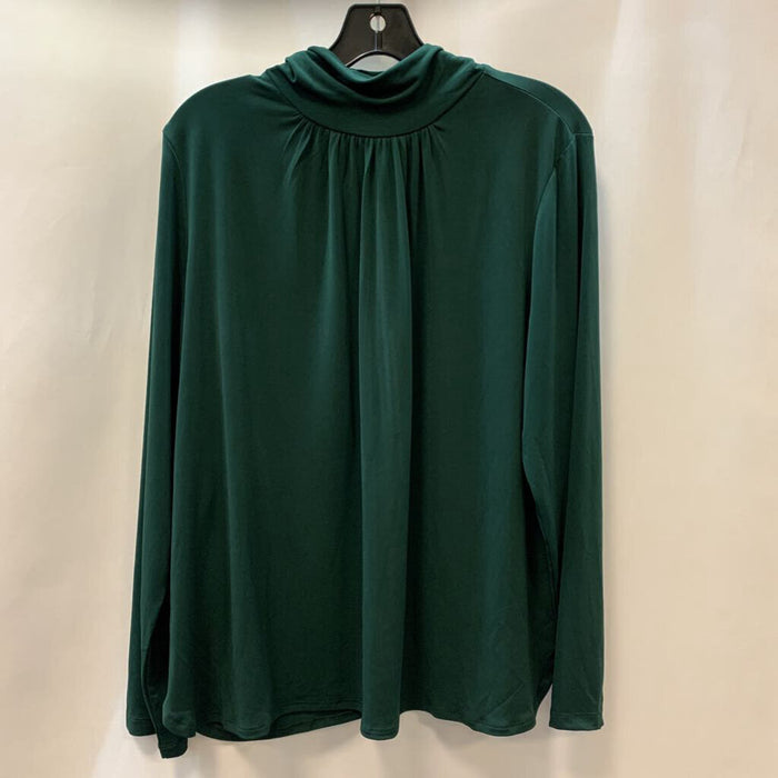 Shirt: Solid Liquid Knit Mock-Neck Long Sleeve