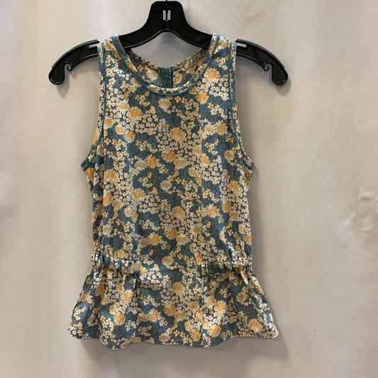 Shirt: Tank Top Floral Peplum Buttons