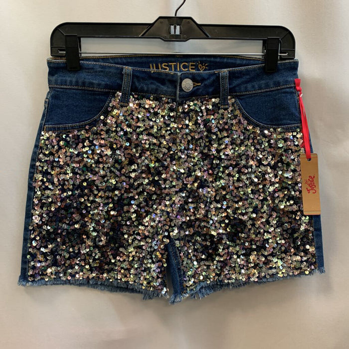 Shorts: Denim Midi Sequin Front