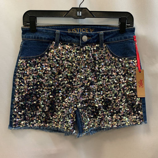 Shorts: Denim Midi Sequin Front