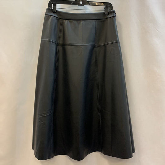 Skirt: Faux Leather A-Line with Slit