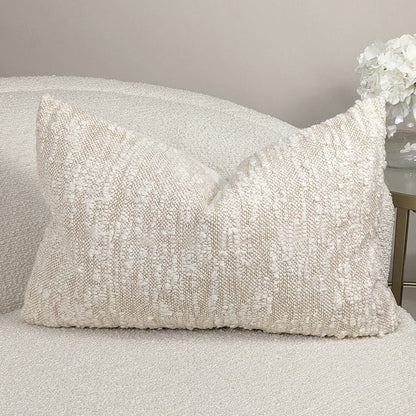 Solace Natural Woven Textured Bolster Cushion - 60x40cm Textiles