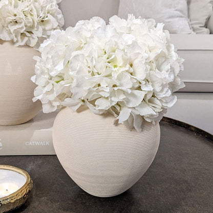 Solis Medium Rounded Stone Ceramic Neutral Vase Accessories
