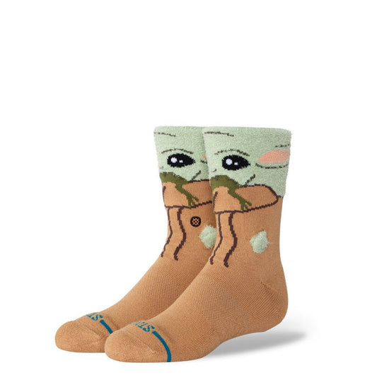 Stance Kids' Grogu Hungry Crew Socks Apparel Stance Green Youth Medium