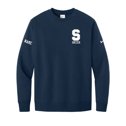 Staples Girls Soccer Fans Nike Crewneck Sweatshirt Logowear Staples Girls Soccer Fanwear Navy Adult XS