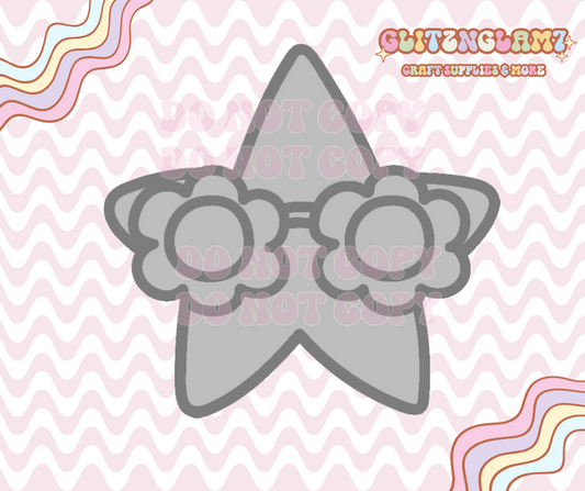Star w/ Floral Glasses Premium Silicone Mold