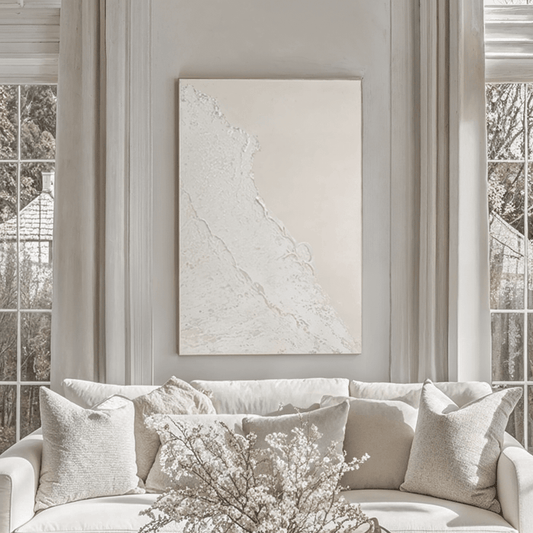 Toulouse Neutral Beach Waves Textured Canvas Wall Art Accessories