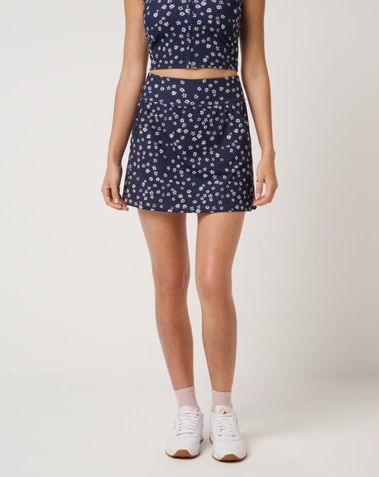 TravisMathew Women's Moveknit Game Set Match Skort 2.0 Apparel TravisMathew Navy Blazer Multi XSmall
