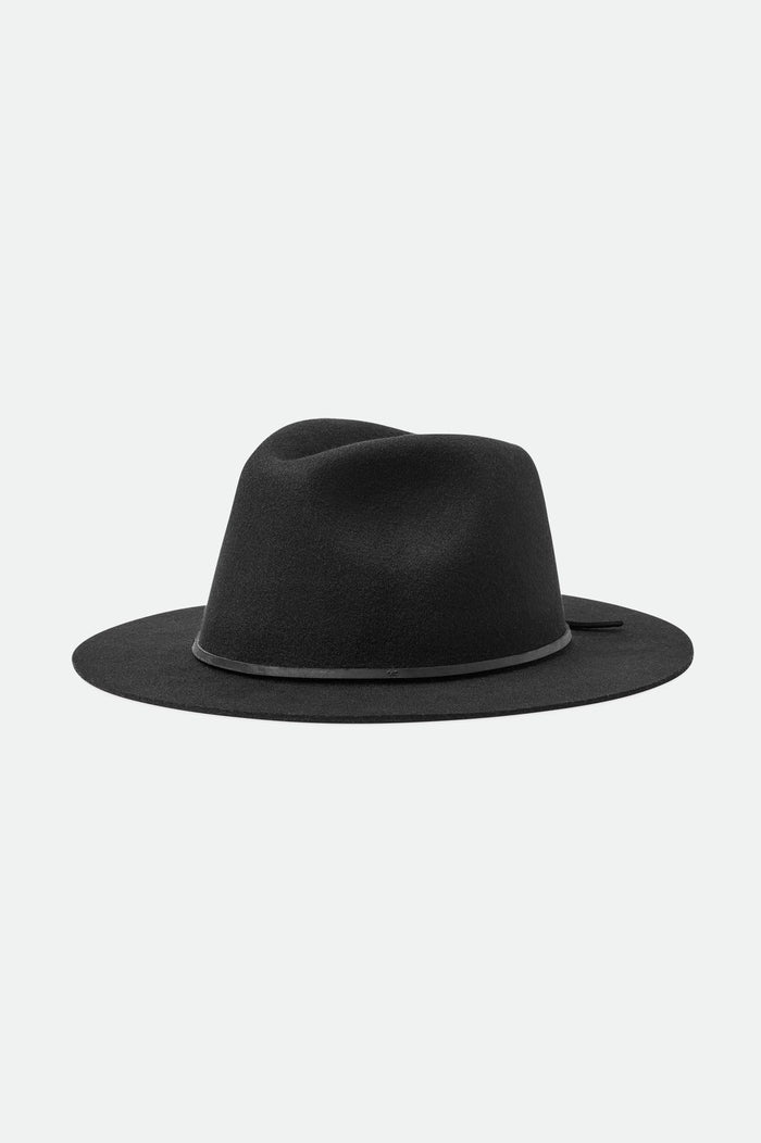 Wesley Packable Fedora - Black/Black