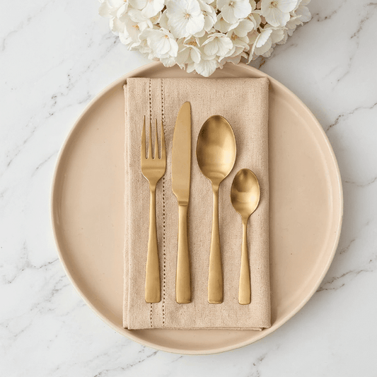 Zoey Gold Finish 16 Piece Cutlery Set Accessories