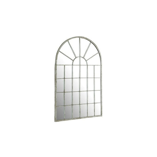 Zola Outdoor White Rustic Arched Window Mirror Accessories